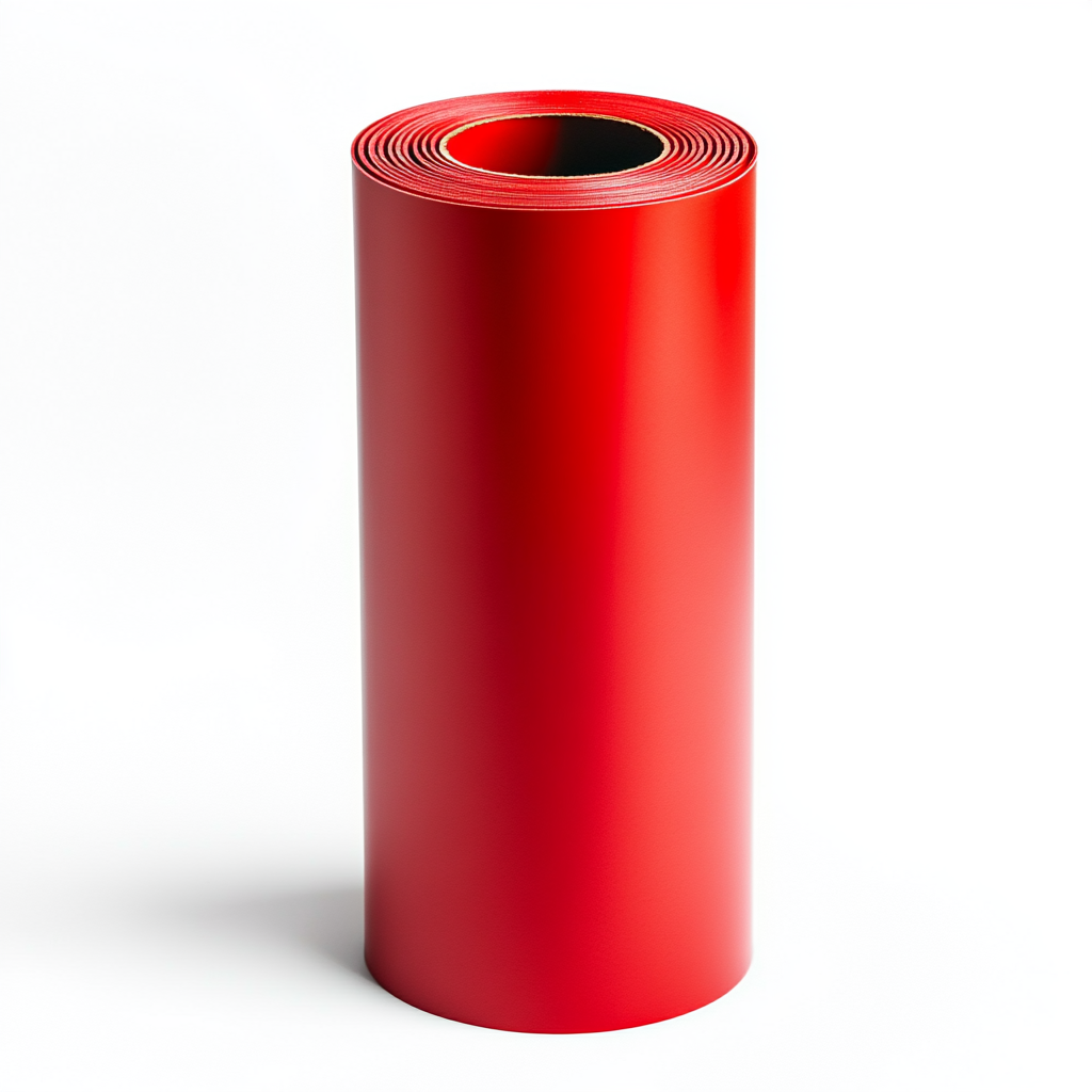 1/2" thick 40A durometer red thermo-super roll standing up