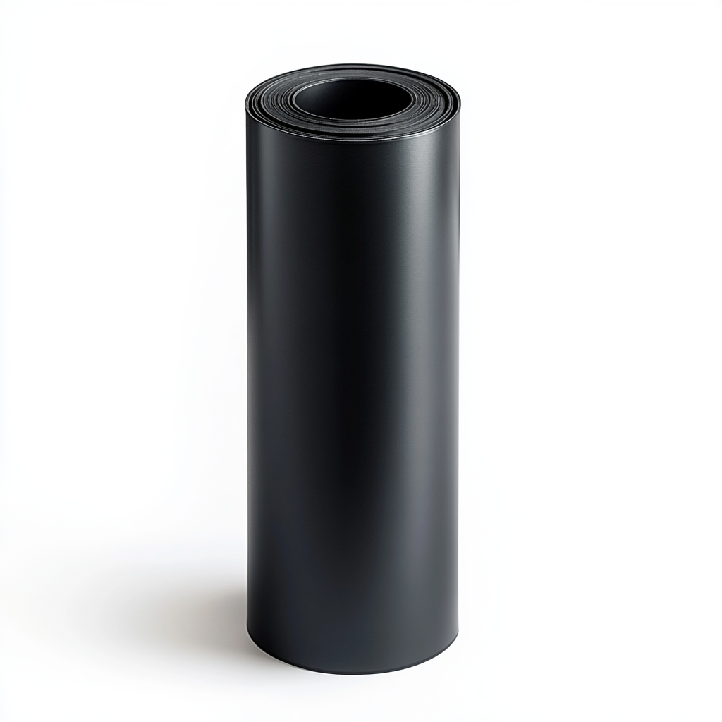 3/8" thick 60A durometer black CN bonding layer thermo-super roll standing up