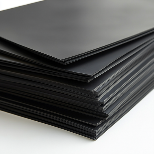 1/2" thick 60A durometer black CN bonding layer thermo-super sheets stacked